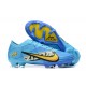 Nike Air Zoom Mercurial Vapor XV Elite FG Blue Yellow For Men Low-top Soccer Cleats 