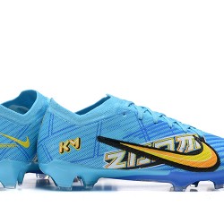 Nike Air Zoom Mercurial Vapor XV Elite FG Blue Yellow For Men Low-top Soccer Cleats 