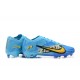 Nike Air Zoom Mercurial Vapor XV Elite FG Blue Yellow For Men Low-top Soccer Cleats