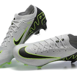Nike Air Zoom Mercurial Vapor XV Elite FG Gray Green Black For Men Low-top Soccer Cleats 