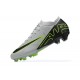 Nike Air Zoom Mercurial Vapor XV Elite FG Gray Green Black For Men Low-top Soccer Cleats 