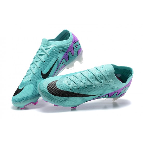 Nike Air Zoom Mercurial Vapor XV Elite FG LightGreen Purple Black For Men Low-top Soccer Cleats 