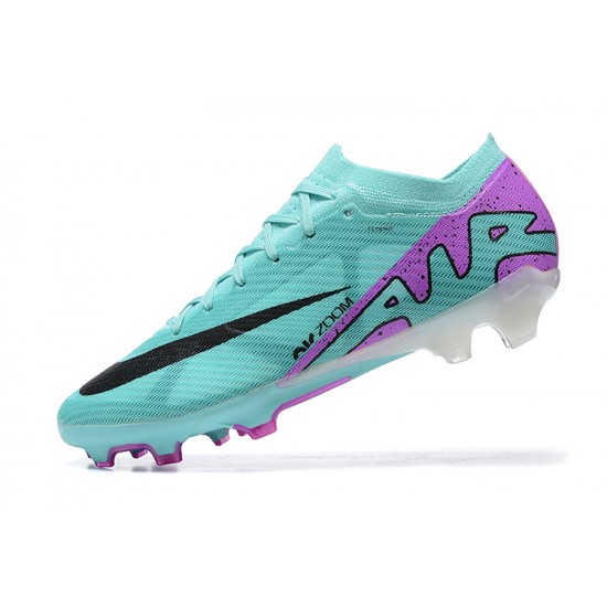 Nike Air Zoom Mercurial Vapor XV Elite FG LightGreen Purple Black For Men Low-top Soccer Cleats