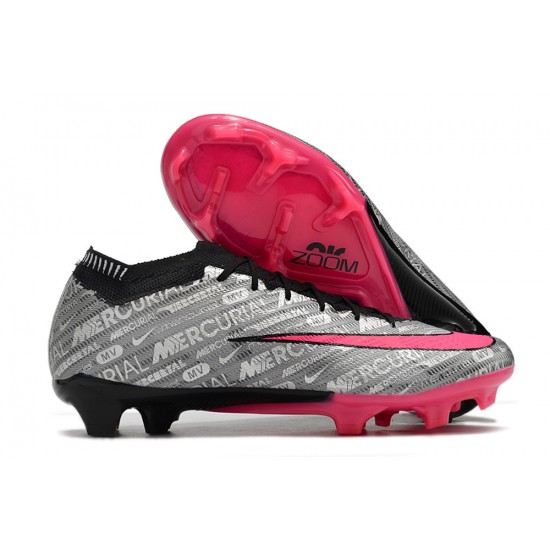 Nike Air Zoom Mercurial Vapor XV Elite FG Low Black Sliver Piink Women And Men Soccer Cleats 