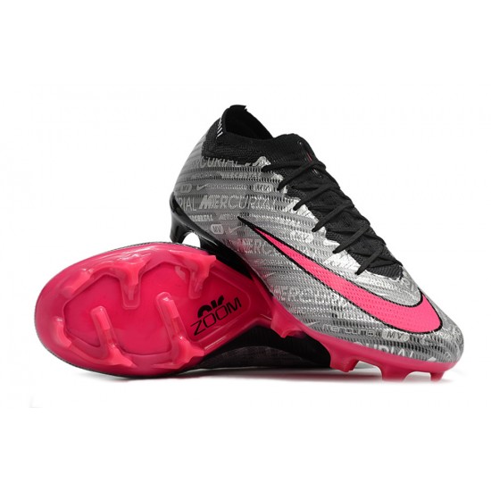 Nike Air Zoom Mercurial Vapor XV Elite FG Low Black Sliver Piink Women And Men Soccer Cleats