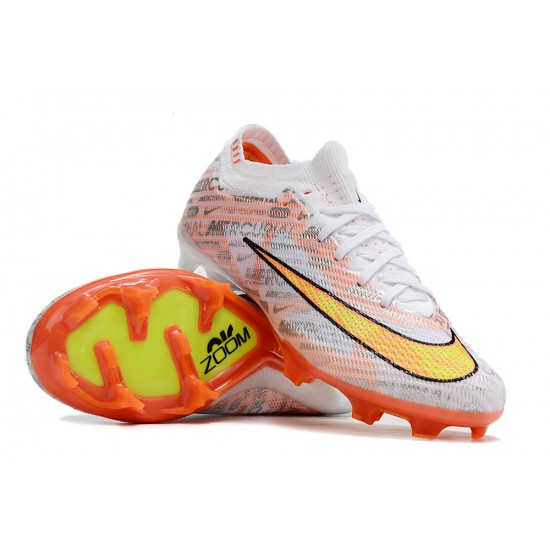 Nike Air Zoom Mercurial Vapor XV Elite FG Low Orange Yellow White Women And Men Soccer Cleats 