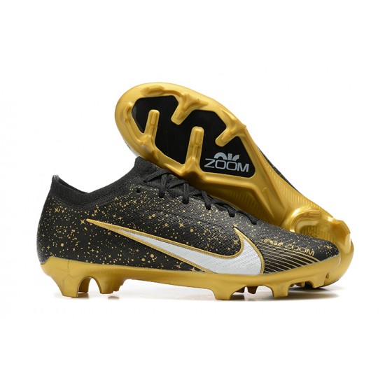 Nike Air Zoom Mercurial Vapor XV Elite FG Low-top Black Gold Men Soccer Cleats