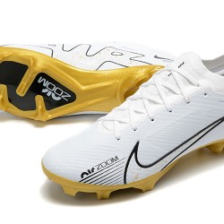 Nike Air Zoom Mercurial Vapor XV Elite FG Low-top Black Gold White Men Soccer Cleats 