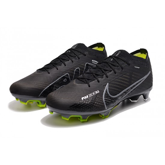 Nike Air Zoom Mercurial Vapor XV Elite FG Low-top Black Green Men Soccer Cleats