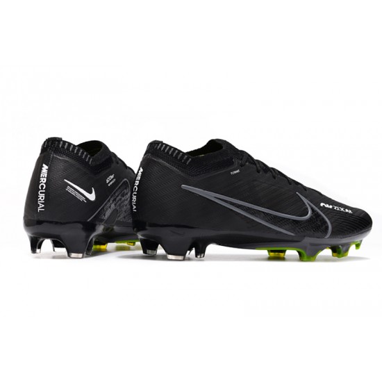 Nike Air Zoom Mercurial Vapor XV Elite FG Low-top Black Green Men Soccer Cleats 