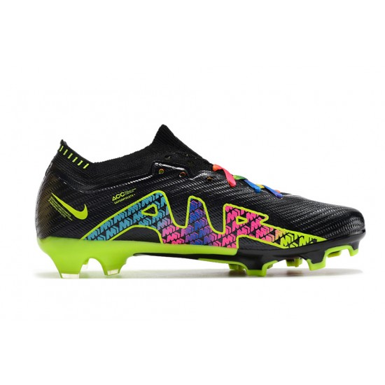 Nike Air Zoom Mercurial Vapor XV Elite FG Low-top Black Green Women And Men Soccer Cleats