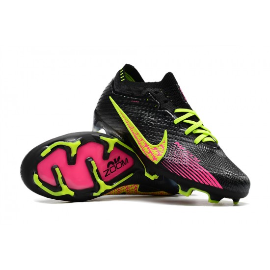 Nike Air Zoom Mercurial Vapor XV Elite FG Low-top Black Pink Yellow Men Soccer Cleats