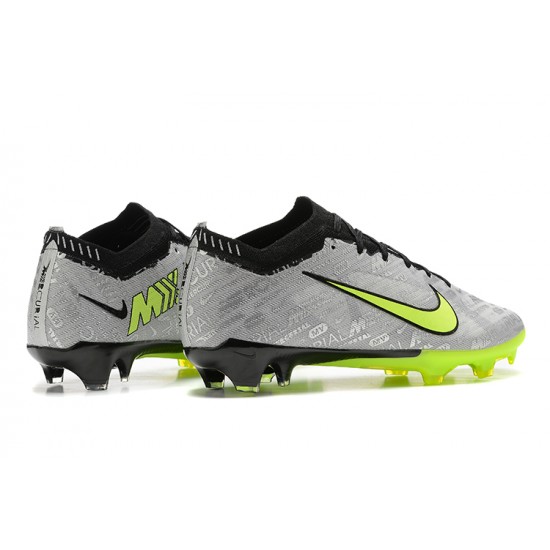 Nike Air Zoom Mercurial Vapor XV Elite FG Low-top Black Sliver Green Men Soccer Cleats 