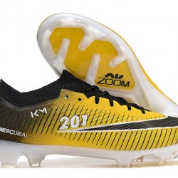 Nike Air Zoom Mercurial Vapor XV Elite FG Low-top Black White Yellow Women And Men Soccer Cleats 