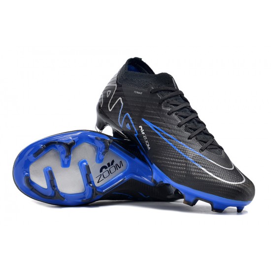 Nike Air Zoom Mercurial Vapor XV Elite FG Low-top Dark Blue Black Sliver Women And Men Soccer Cleats 