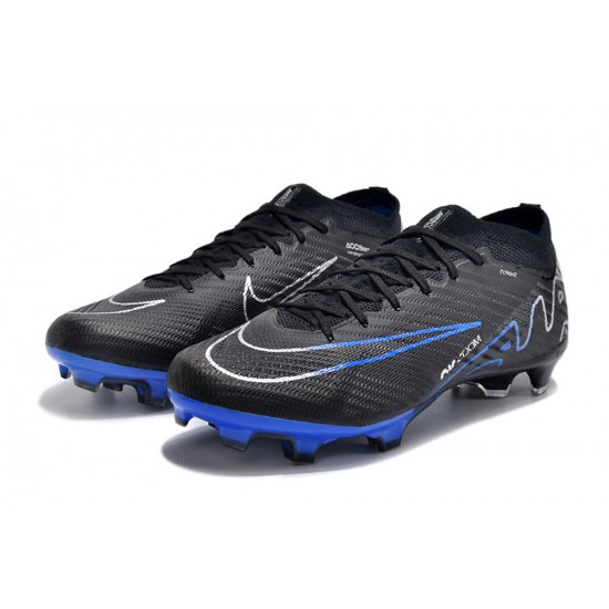 Nike Air Zoom Mercurial Vapor XV Elite FG Low-top Dark Blue Black Sliver Women And Men Soccer Cleats 