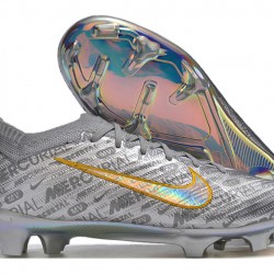 Nike Air Zoom Mercurial Vapor XV Elite FG Low-top Gold Sliver Women And Men Soccer Cleats 