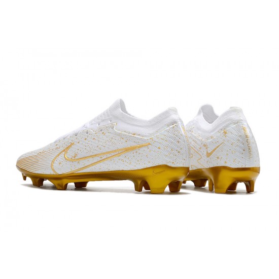 Nike Air Zoom Mercurial Vapor XV Elite FG Low-top Gold White Men Soccer Cleats