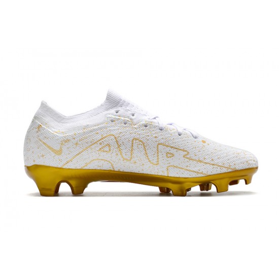 Nike Air Zoom Mercurial Vapor XV Elite FG Low-top Gold White Men Soccer Cleats