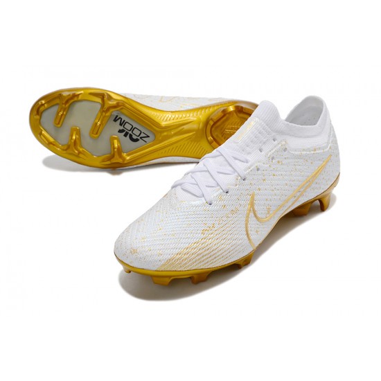 Nike Air Zoom Mercurial Vapor XV Elite FG Low-top Gold White Men Soccer Cleats