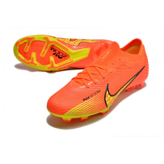 Nike Air Zoom Mercurial Vapor XV Elite FG Low-top Orange Yellow Black Men Soccer Cleats