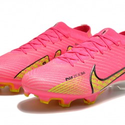 Nike Air Zoom Mercurial Vapor XV Elite FG Low-top Pink Yellow White Women And Men Soccer Cleats 