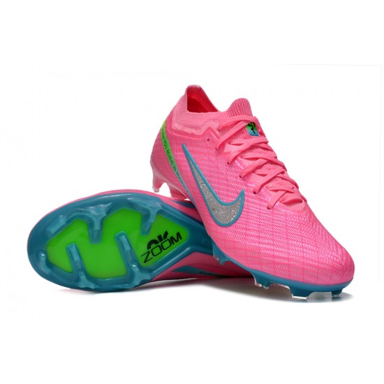 Nike Air Zoom Mercurial Vapor XV Elite FG Low-top Turqoise Pink Green Women And Men Soccer Cleats