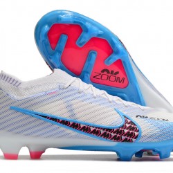 Nike Air Zoom Mercurial Vapor XV Elite FG Low-top White Blue Pink Men Soccer Cleats 