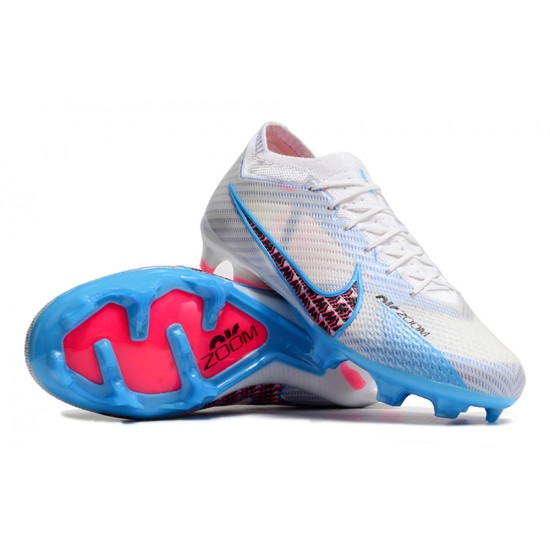 Nike Air Zoom Mercurial Vapor XV Elite FG Low-top White Blue Pink Men Soccer Cleats