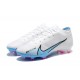 Nike Air Zoom Mercurial Vapor XV Elite FG Low-top White Blue Women And Men Soccer Cleats