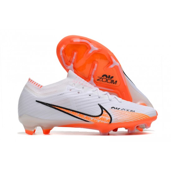 Nike Air Zoom Mercurial Vapor XV Elite FG Low-top White Orange Men Soccer Cleats 