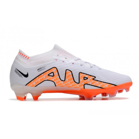 Nike Air Zoom Mercurial Vapor XV Elite FG Low-top White Orange Men Soccer Cleats