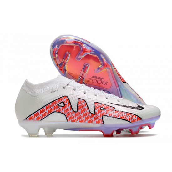 Nike Air Zoom Mercurial Vapor XV Elite FG Low-top White Pink Purple Men Soccer Cleats