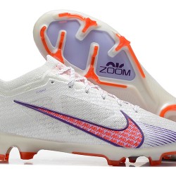 Nike Air Zoom Mercurial Vapor XV Elite FG Low-top White Purple Men Soccer Cleats 