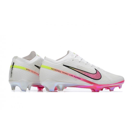 Nike Air Zoom Mercurial Vapor XV Elite FG Low-top White Purple Pink Women And Men Soccer Cleats