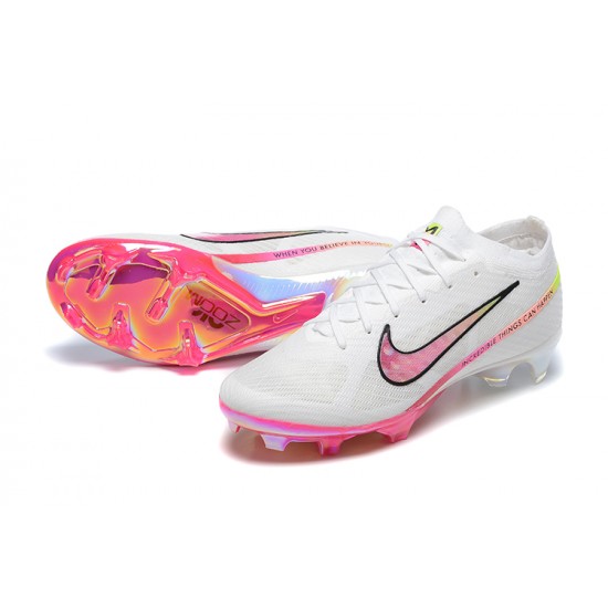 Nike Air Zoom Mercurial Vapor XV Elite FG Low-top White Purple Pink Women And Men Soccer Cleats 