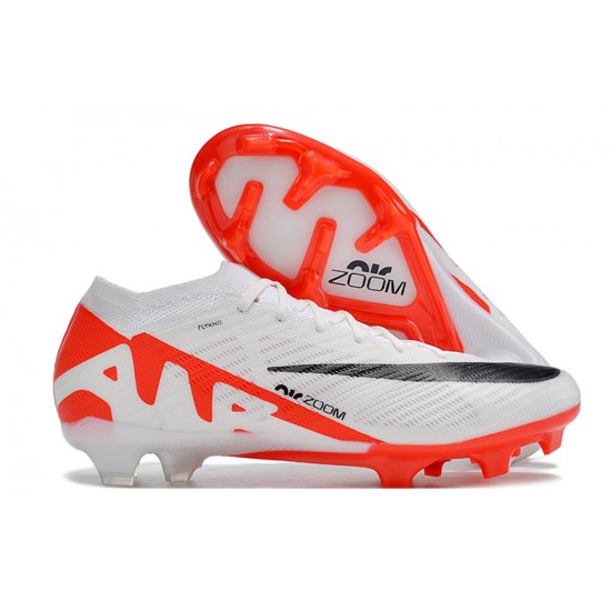 Nike Air Zoom Mercurial Vapor XV Elite FG Low-top White Red Black Women And Men Soccer Cleats 