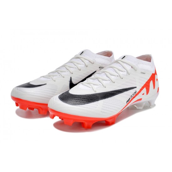 Nike Air Zoom Mercurial Vapor XV Elite FG Low-top White Red Black Women And Men Soccer Cleats 