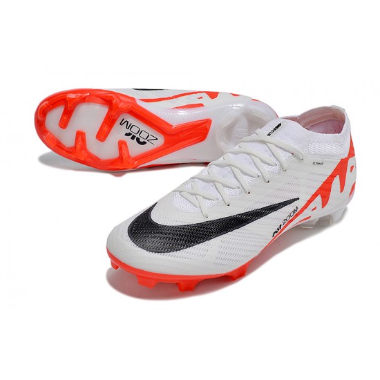 Nike Air Zoom Mercurial Vapor XV Elite FG Low-top White Red Black Women And Men Soccer Cleats 