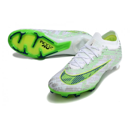 Nike Air Zoom Mercurial Vapor XV Elite FG Low-top White Yellow Green Women And Men Soccer Cleats