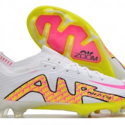 Nike Air Zoom Mercurial Vapor XV Elite FG Low-top White Yellow Pink Men Soccer Cleats 