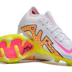 Nike Air Zoom Mercurial Vapor XV Elite FG Low-top White Yellow Pink Men Soccer Cleats 