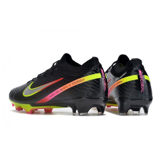 Nike Air Zoom Mercurial Vapor XV Elite FG Low-top Yellow Red Black Women And Men Soccer Cleats 