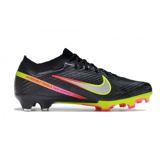 Nike Air Zoom Mercurial Vapor XV Elite FG Low-top Yellow Red Black Women And Men Soccer Cleats 