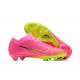 Nike Air Zoom Mercurial Vapor XV Elite FG Pink Yellow For Men Low-top Soccer Cleats