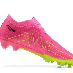 Nike Air Zoom Mercurial Vapor XV Elite FG Pink Yellow For Men Low-top Soccer Cleats 