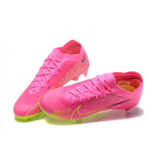 Nike Air Zoom Mercurial Vapor XV Elite FG Pink Yellow For Men Low-top Soccer Cleats