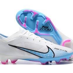 Nike Air Zoom Mercurial Vapor XV Elite FG White Blue Pink For Men Low-top Soccer Cleats 