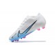 Nike Air Zoom Mercurial Vapor XV Elite FG White Blue Pink For Men Low-top Soccer Cleats