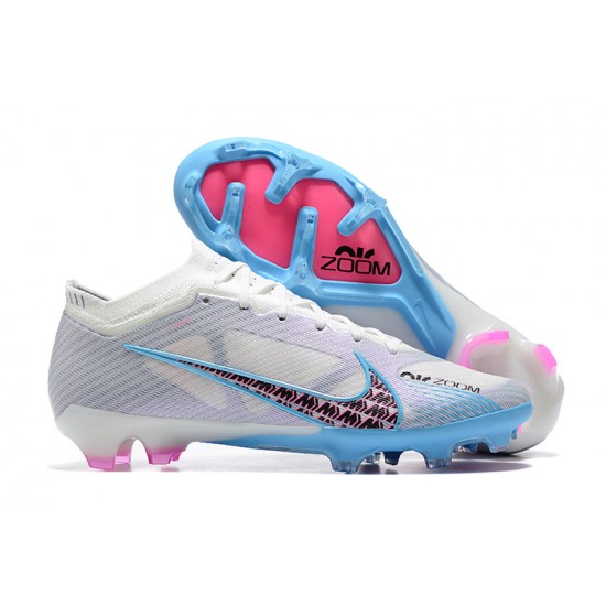 Nike Air Zoom Mercurial Vapor XV Elite FG White Blue Pink Red For Men Low-top Soccer Cleats